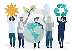 People with environmental sustainability concept