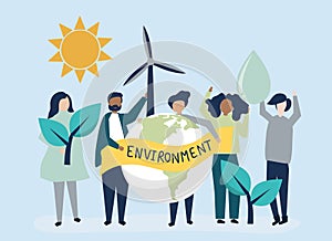 People with environmental sustainability concept