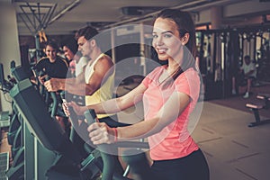 People exercising on a cardio training machines