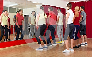 People exercising in dance studio