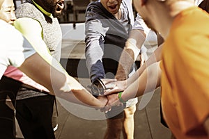 People exercising at fitness gym