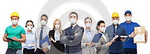 People in face masks for protection from virus