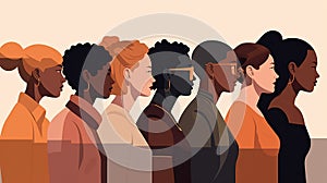 People faces ,illustration.Abstract crowd group of people concept.Generative ai