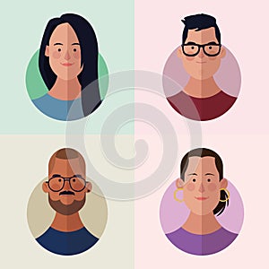 People faces cartoon