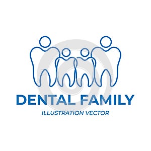 People Family Human Tooth for Dental Icon Illustration Symbol