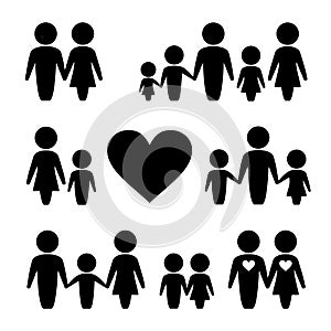 People Family icons set
