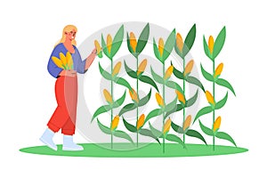 People with farm work vector concept