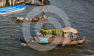 People at the floating market in Mekong Delta, Vietnam