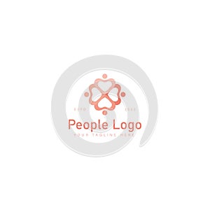 People with flower logo design illustration icon