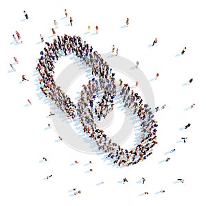 People in the form of a chain link.