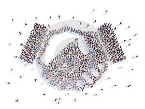 People in the form of a handshake.