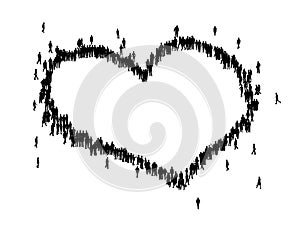 People form a love shape