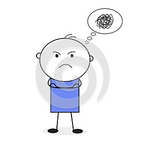 People With Frown mad face doodle illustration vector