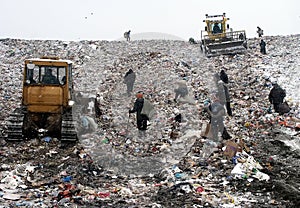 People in Garbage Dump