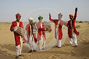 People in getup at the Desert
