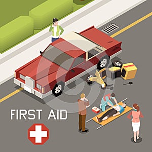 First Aid Isometric Illustration