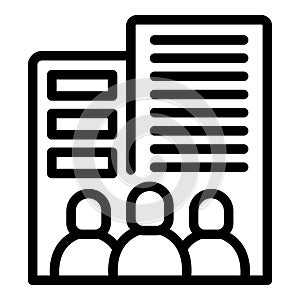 People governance building icon outline vector. Dark city society photo