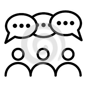 People group discussion icon, outline style