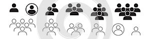 People group icon set. Team people. User profile symbol.