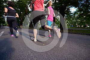 People group jogging