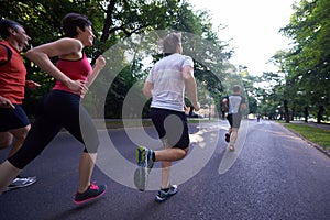 People group jogging