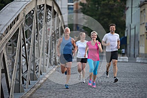 People group jogging