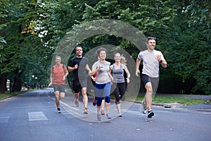 People group jogging