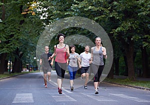 People group jogging