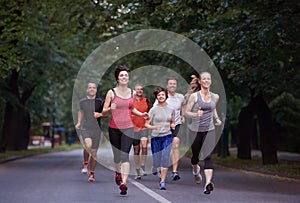 People group jogging