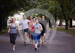 People group jogging