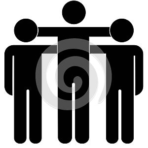 People, group of people friends family icon in black color isolated on white background. EPS 10 vector