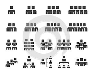 people and group solid icon set