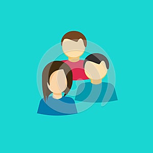 People group vector icon, flat persons together, idea of team staff, cooperation