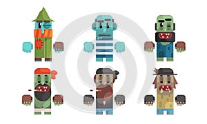 People Having Antisocial Lifestyle Set, Male Characters Having Pernicious Habits Vector Illustration