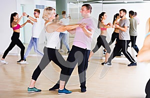 People having dancing class