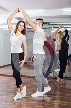 People having dancing class