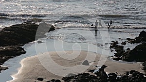 People having fun at the beach