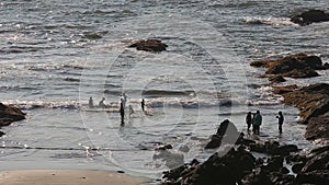 People having fun at the beach