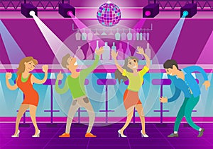 People Having Fun on Dance Floor, Clubbing Man