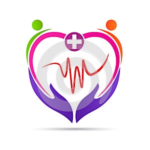 People heart care wellness healthcare logo