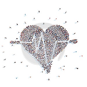 People in a heart shape, cardio.