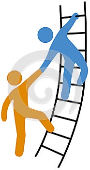 People helping join up ladder photo