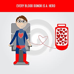 People are hero for blood donation vector