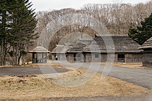 People houses of Shiraoi Ainu Village Museum in Hokkaido, Japan