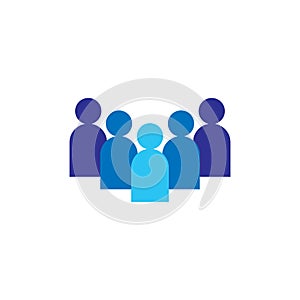 People Icon. Business corporate team working together. Social network group logo symbol. Crowd sign. Leadership or community conce