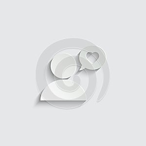 People icon with chat icon. heart symbol
