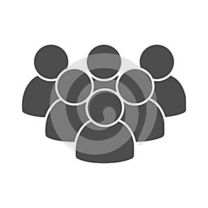 People icon in flat style. Group of people symbol for your web site design, logo, app,