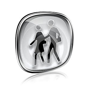 people icon grey glass.