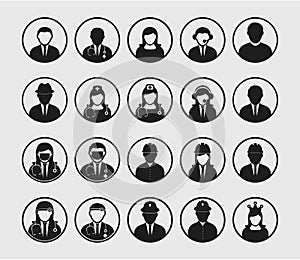 People icon set of different