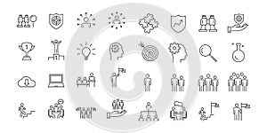 People Icons Line Work Group Team Vector